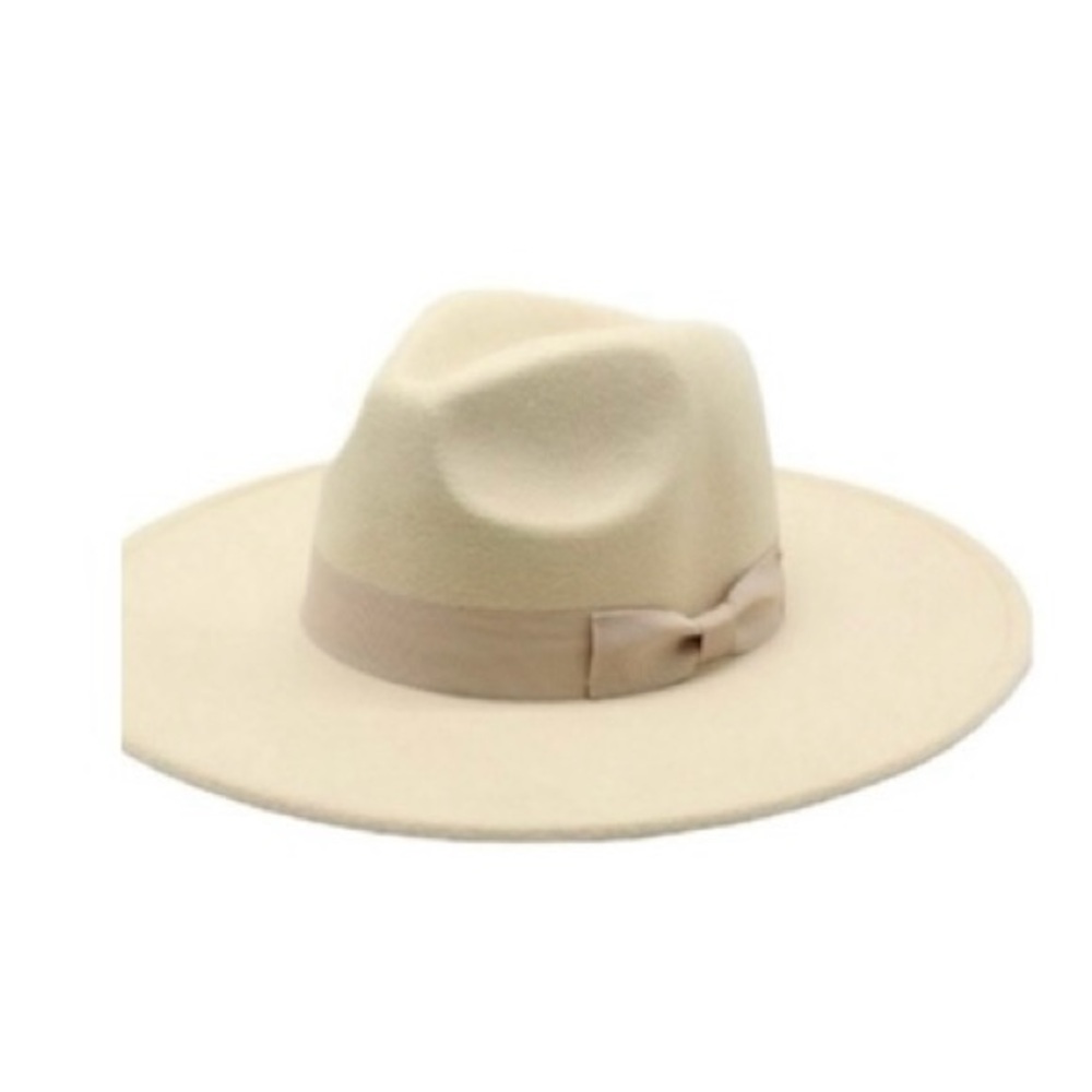 New! Wool / Felt Panama Hat One Size - Cream